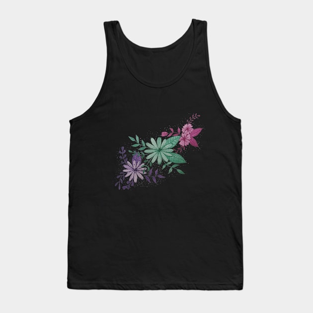 Watercolor Floral Illustration Tank Top by Starlight Tales